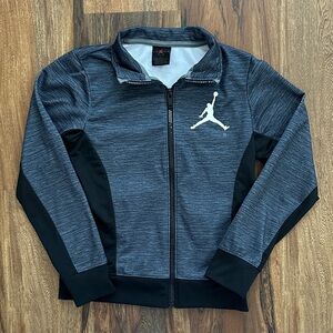 Boys' Nike Air Jordan Zip-Up Sweatshirt Gray Size Small